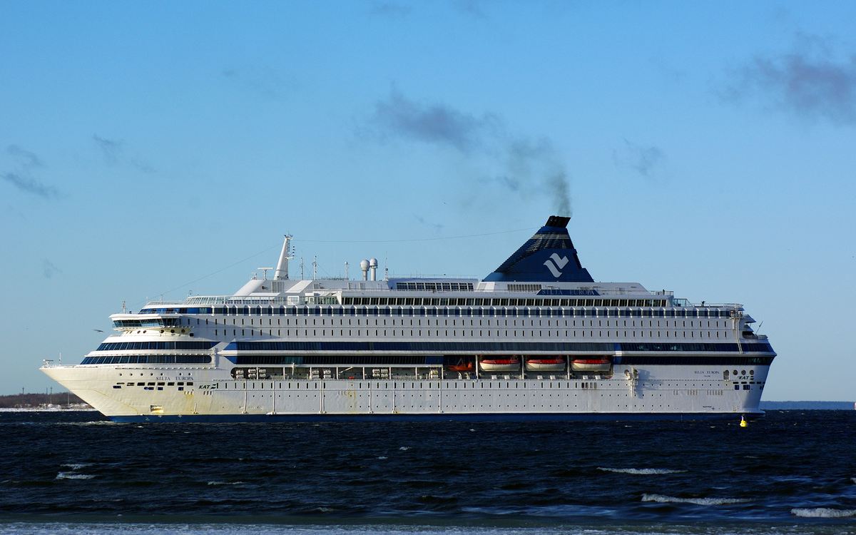 A large passenger ferry at sea